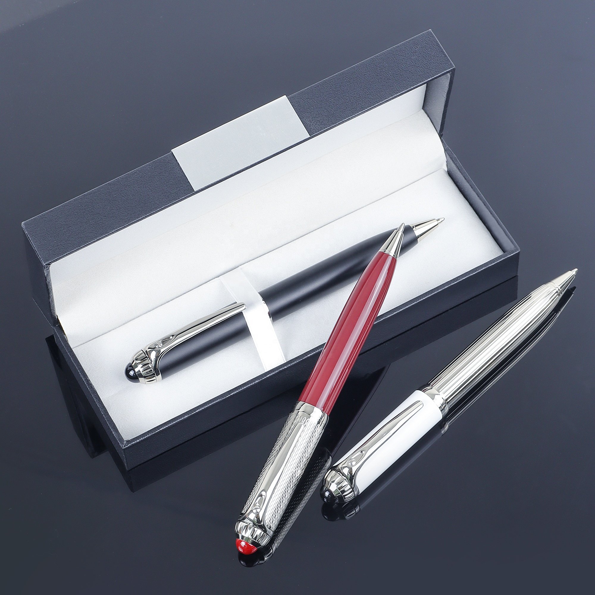 custom logo high quality women men gift pen set luxury metal ballpoint pen