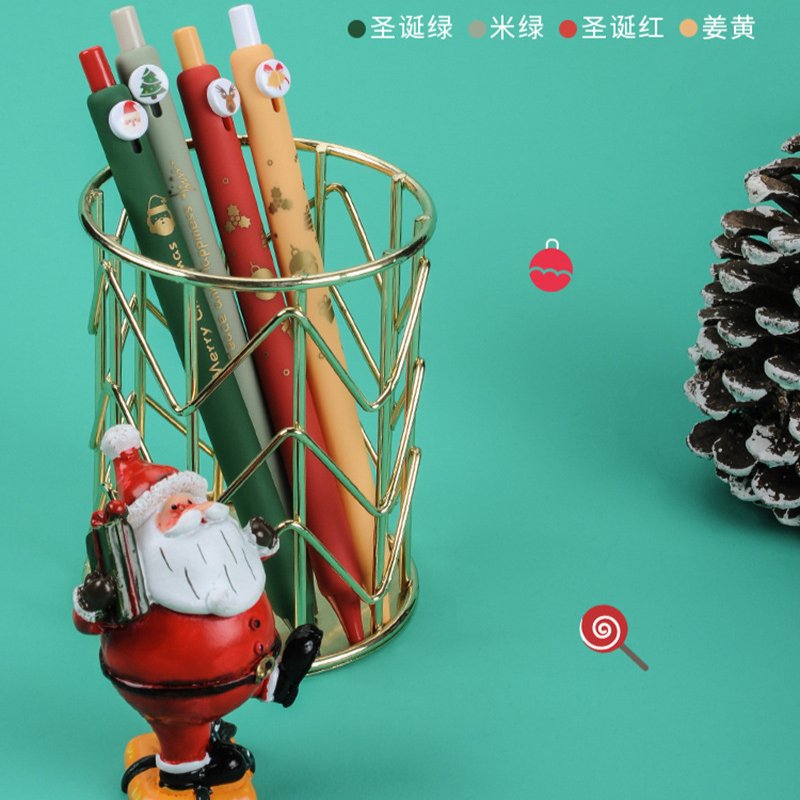 School Supplies Button Pen Christmas Press Gel Pen Student Homecoming Gift Cartoon Cute Signature 0.5mm Ballpoint Pen