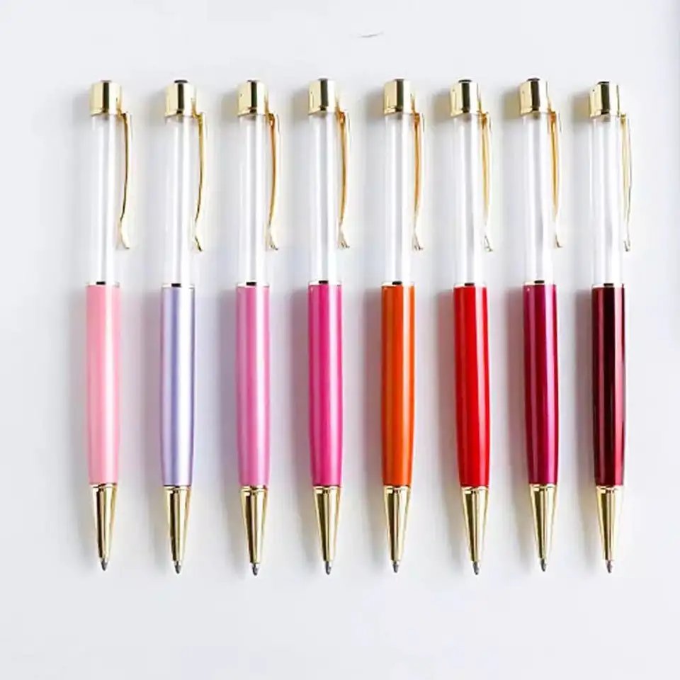 Metal Ball Point Pen DIY Custom Crystal Pen Hand-Filled Empty Tube Ballpoint Pen