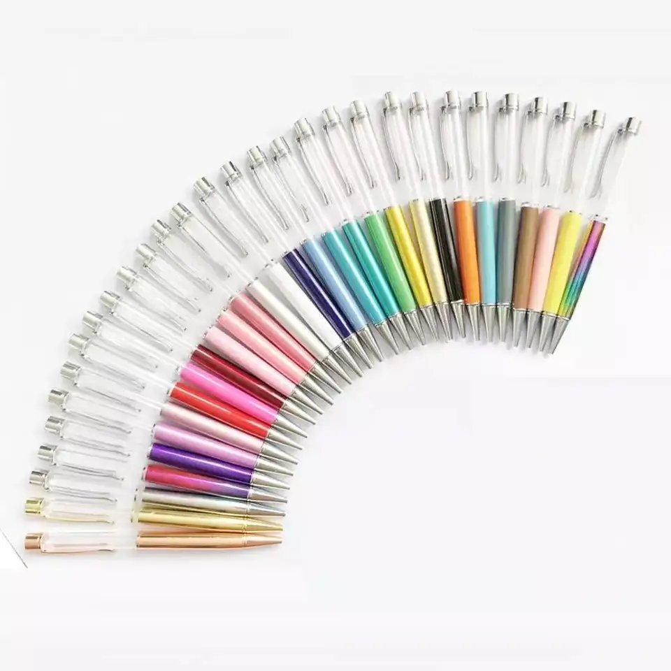 Metal Ball Point Pen DIY Custom Crystal Pen Hand-Filled Empty Tube Ballpoint Pen