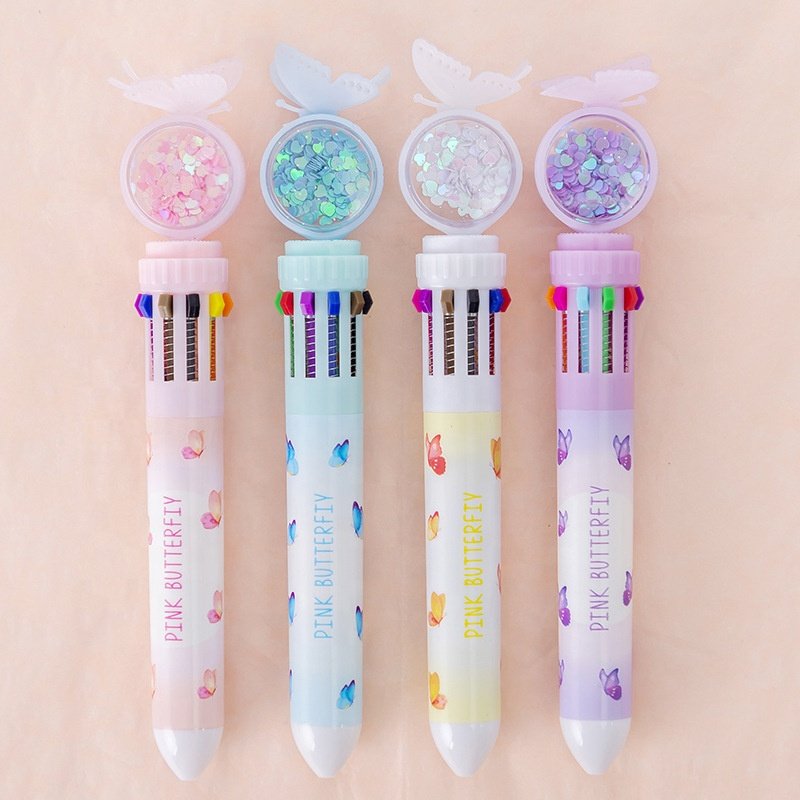 High quality school kids girls cute kawaii 10 color ballpoint pens cartoon