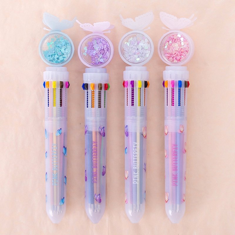 High quality school kids girls cute kawaii 10 color ballpoint pens cartoon