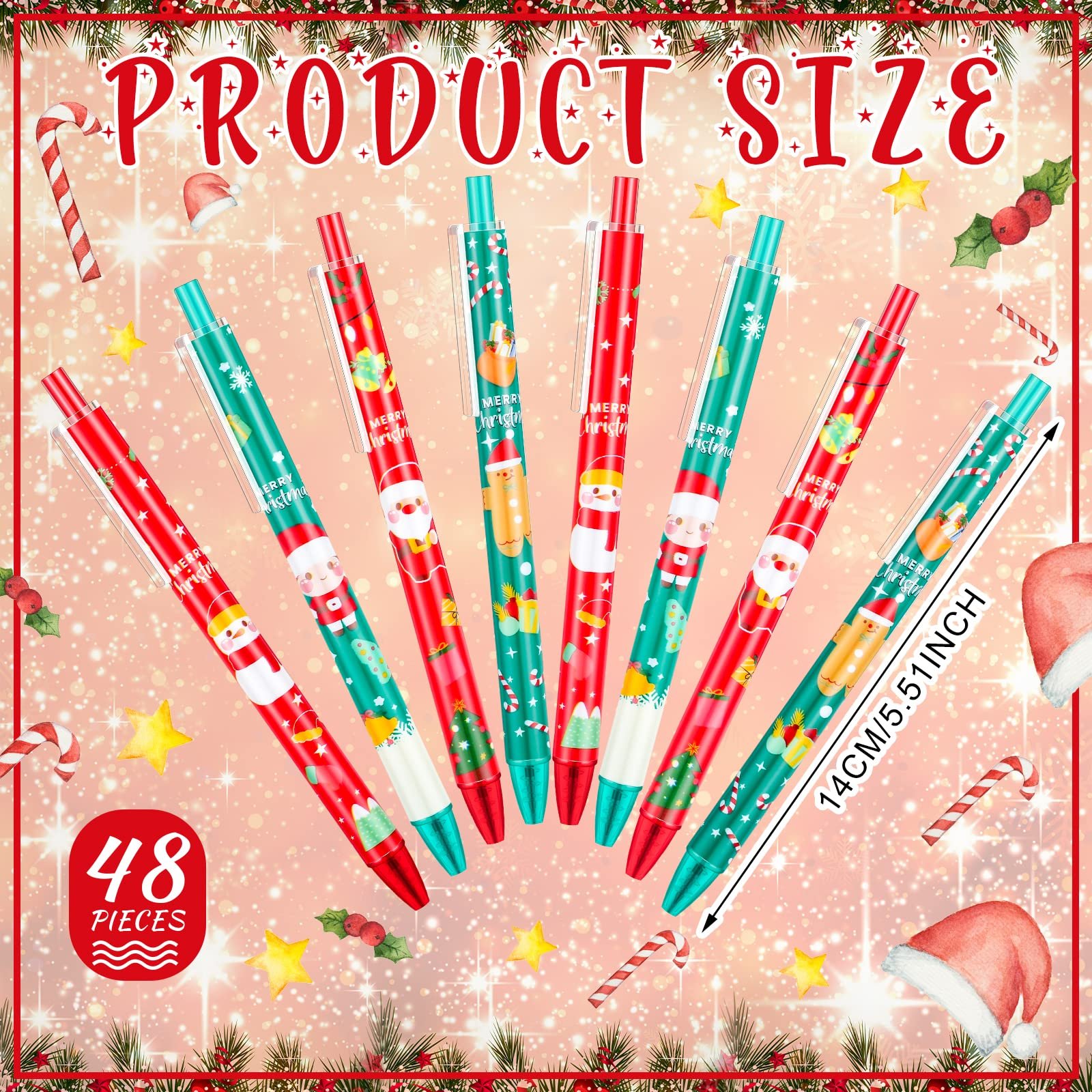 Christmas Cartoon Ballpoint Pen Santa Claus Snowman Elk Cartoon Creative Stationery Retractable Ballpoint Pen