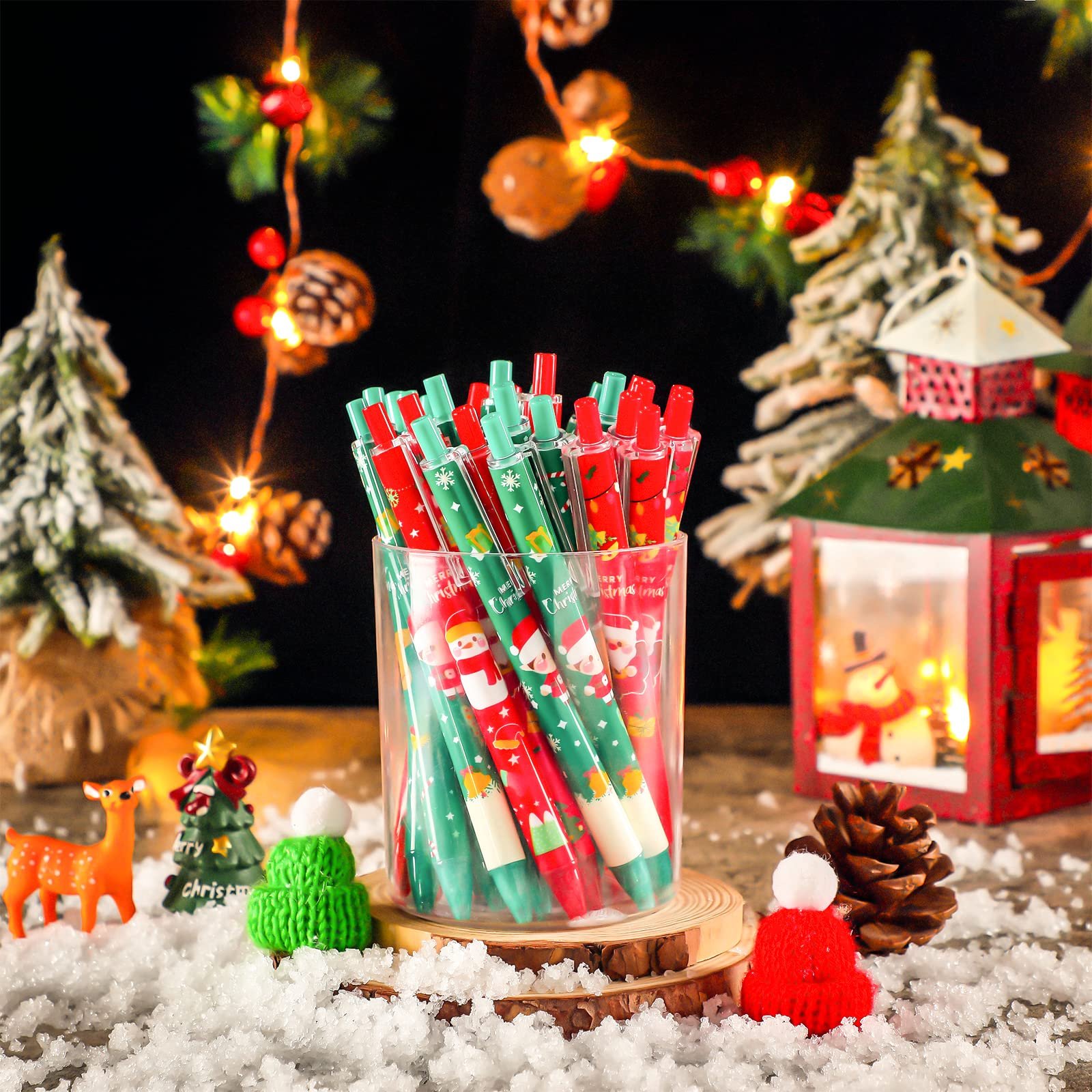 Christmas Cartoon Ballpoint Pen Santa Claus Snowman Elk Cartoon Creative Stationery Retractable Ballpoint Pen