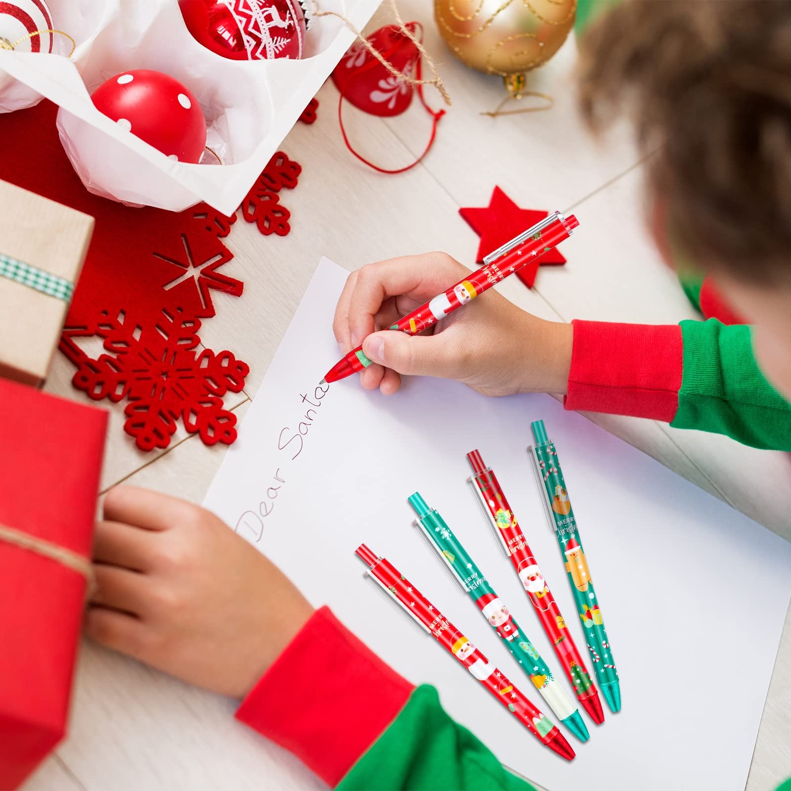 Christmas Cartoon Ballpoint Pen Santa Claus Snowman Elk Cartoon Creative Stationery Retractable Ballpoint Pen