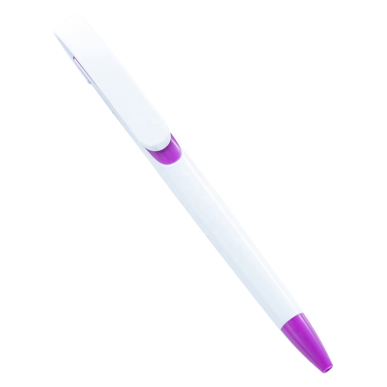 plastic pens sublimation blank white stylo ballpoint pen full color logo uv printing pen
