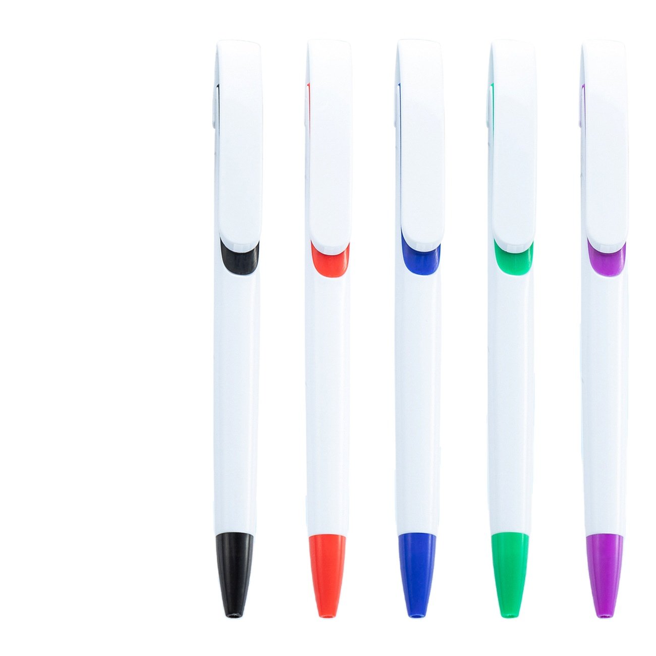 plastic pens sublimation blank white stylo ballpoint pen full color logo uv printing pen