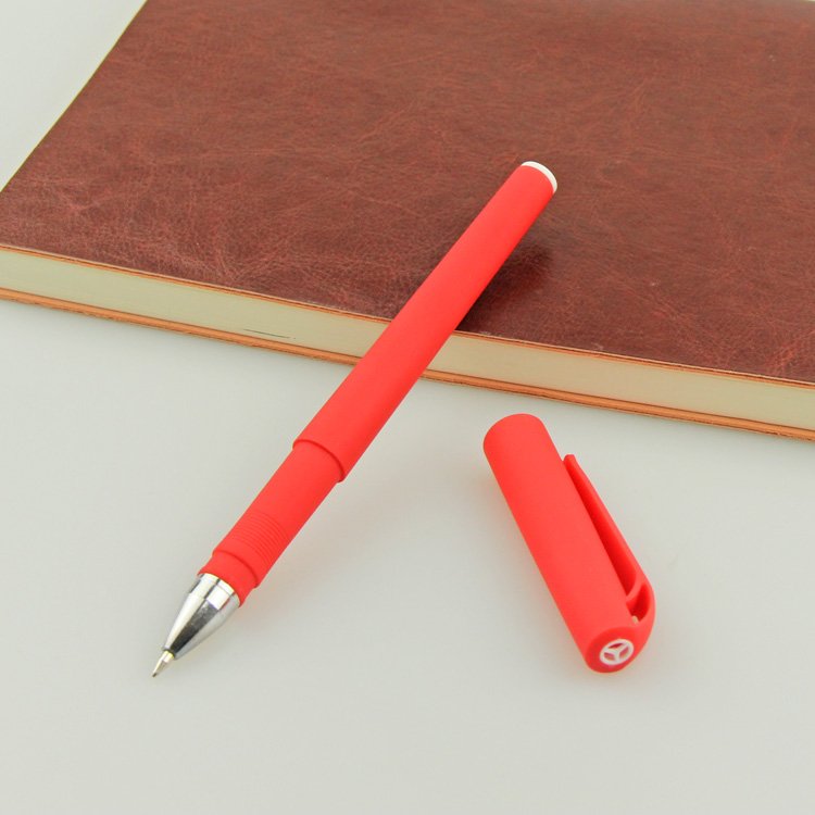 Wholesale Custom logo promotional colorful big clip plastic twist mechanism ball pen with soft coated rubber body