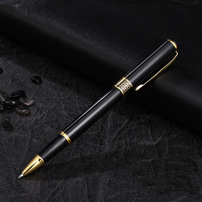 Business Advertising Signature Pen Neutral Metal Pen High-end Gift Box Black Carbon Men and Women Students'Water Pen Customized