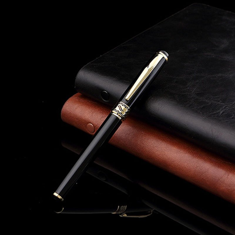 Business Advertising Signature Pen Neutral Metal Pen High-end Gift Box Black Carbon Men and Women Students'Water Pen Customized