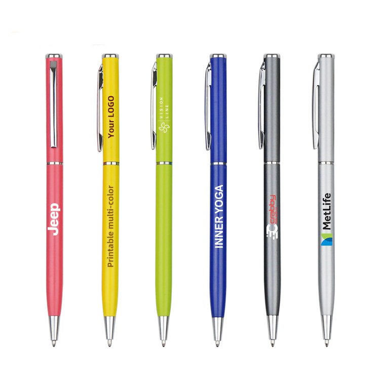 New hot sale office advertising ballpoint pen - luxury slim quality business metal with custom logo giveaway
