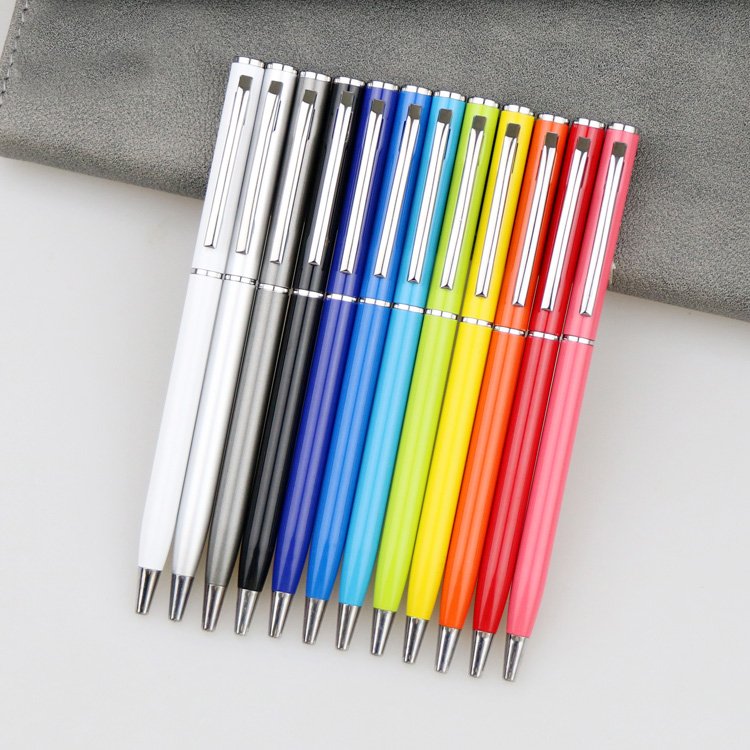 New hot sale office advertising ballpoint pen - luxury slim quality business metal with custom logo giveaway