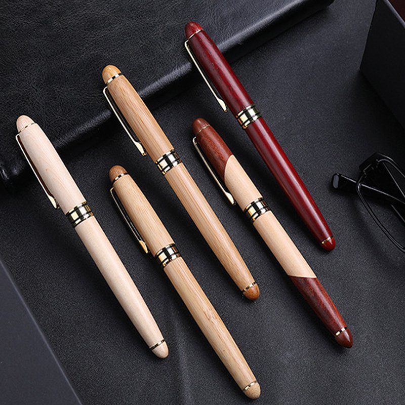 Business Gift Luxury Retro Ballpoint Pens with Custom Logo Ink Pen Signatures Engraving Wooden Pen for Promotional