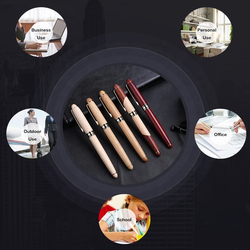 Business Gift Luxury Retro Ballpoint Pens with Custom Logo Ink Pen Signatures Engraving Wooden Pen for Promotional