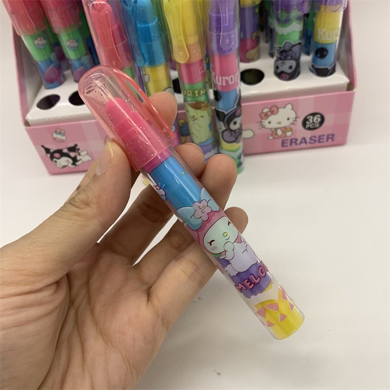 Yubon stationery kuromi Eraser school supplies Cartoon Eraser Funny Stationery Cute School ballpoint pen design eraser 2024