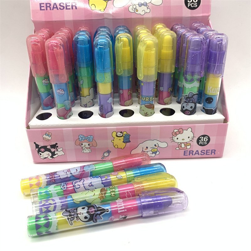 Yubon stationery kuromi Eraser school supplies Cartoon Eraser Funny Stationery Cute School ballpoint pen design eraser 2024