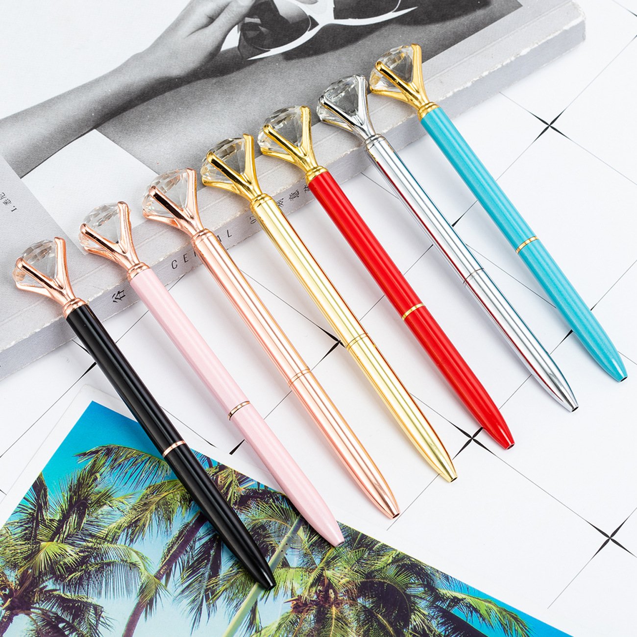 Promotional Metal Pen Crystal Diamond top Ball Pen for School and Office Supplies
