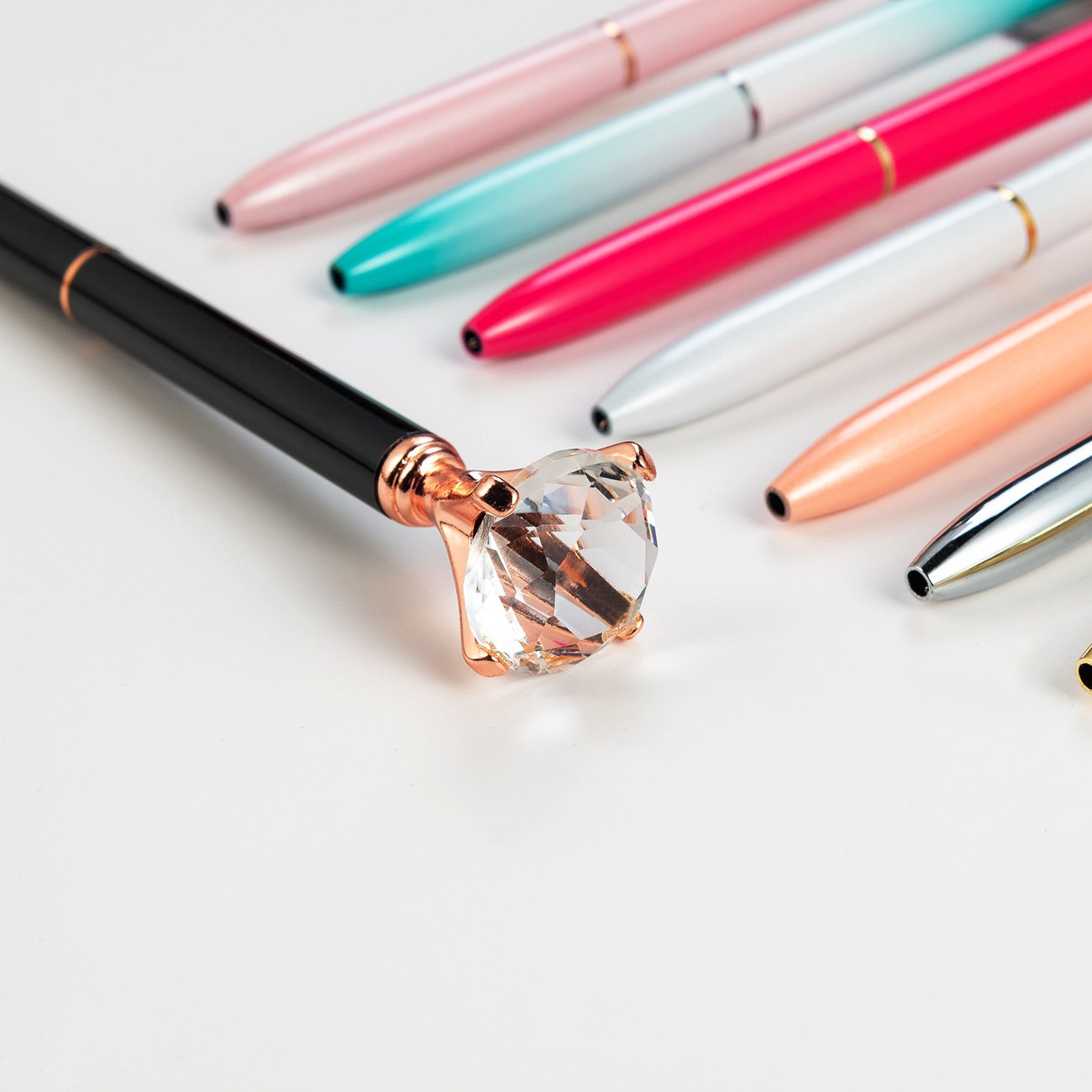Promotional Metal Pen Crystal Diamond top Ball Pen for School and Office Supplies