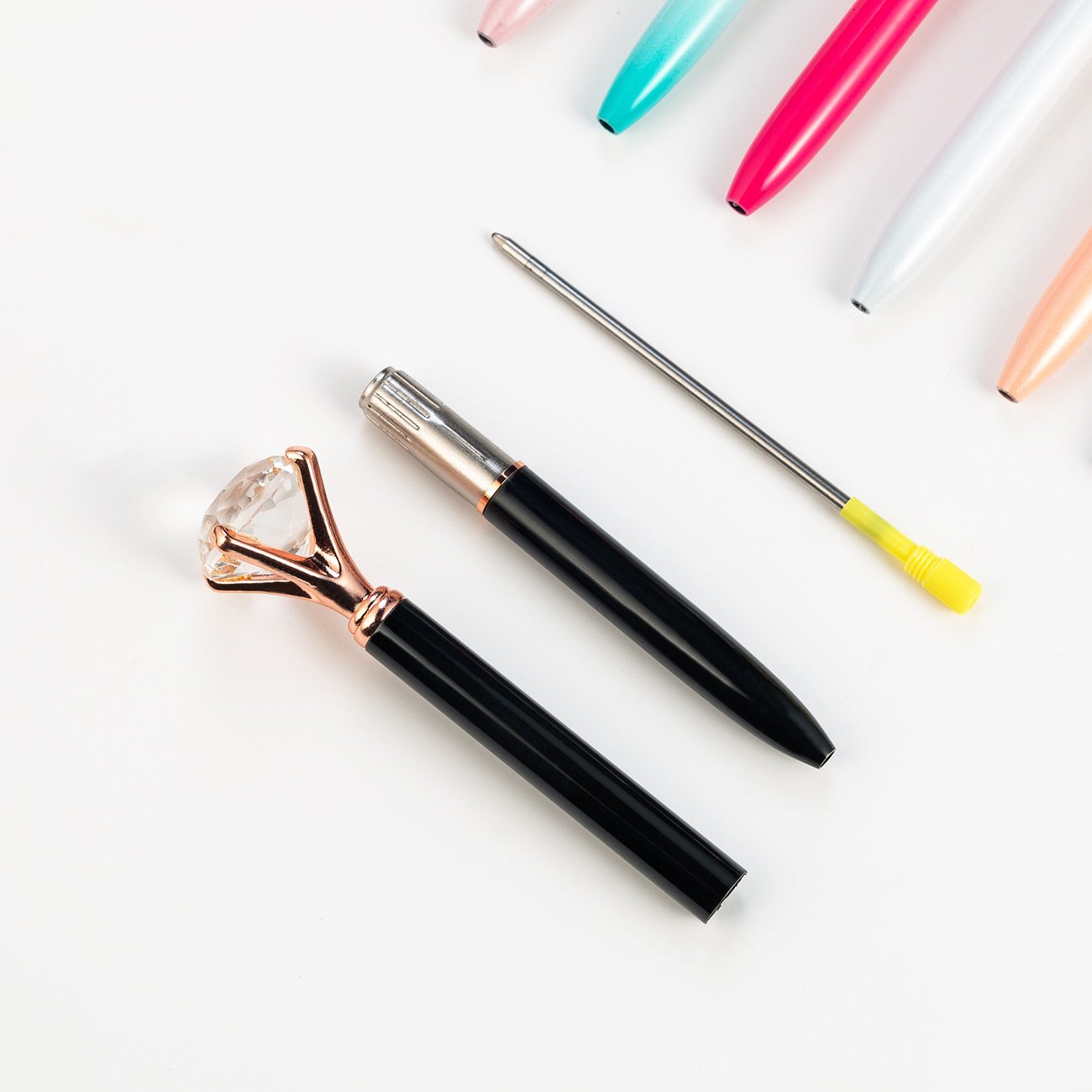Promotional Metal Pen Crystal Diamond top Ball Pen for School and Office Supplies