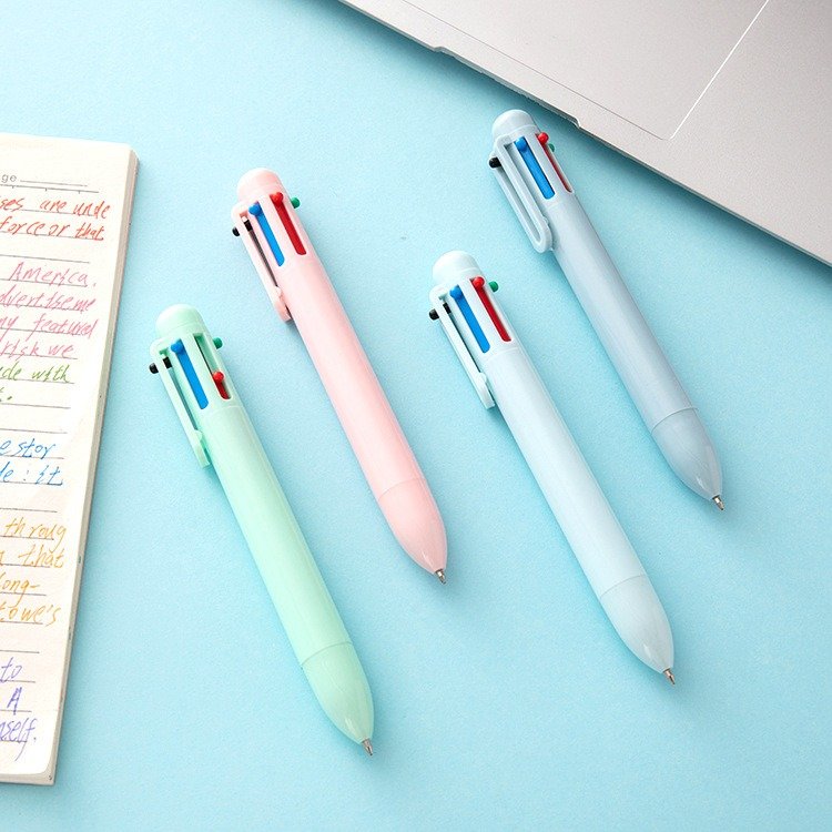 Student color ballpoint pen gift Multicolor 6 color ballpoint pen can customize logo