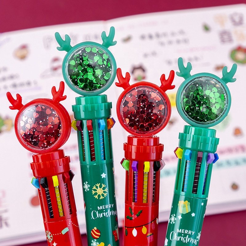 2024 New year stationery gifts cartoon cute christmas ballpoint pen 10 color