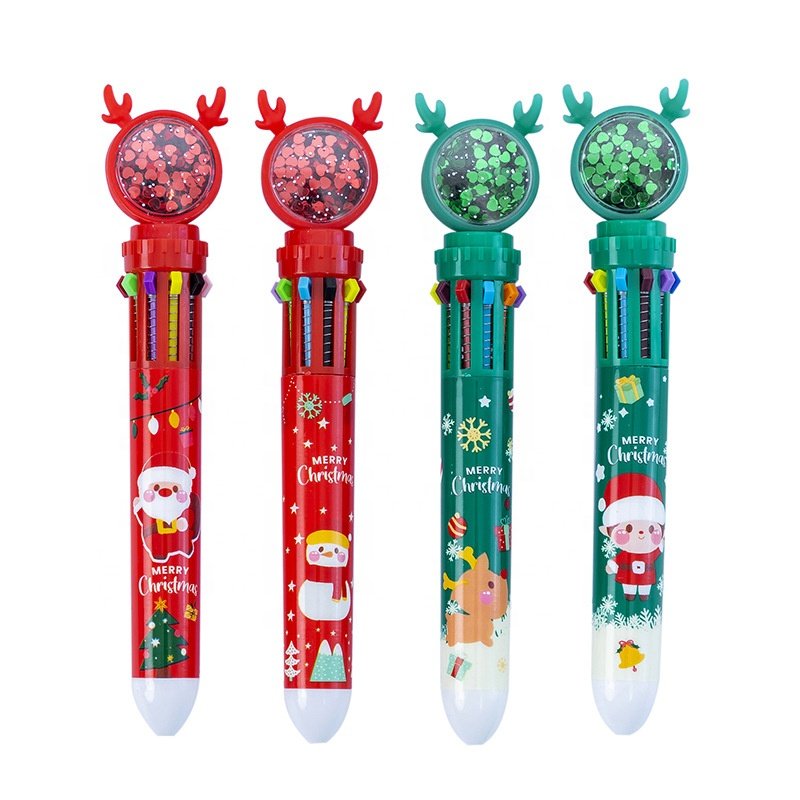 2024 New year stationery gifts cartoon cute christmas ballpoint pen 10 color