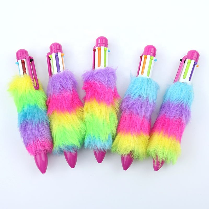 Ball Pens for Japanese Korea Promotional Multi Color Ink 6-color Feather Sports Customized Ningbo Plastic Pen Ballpoint Pen