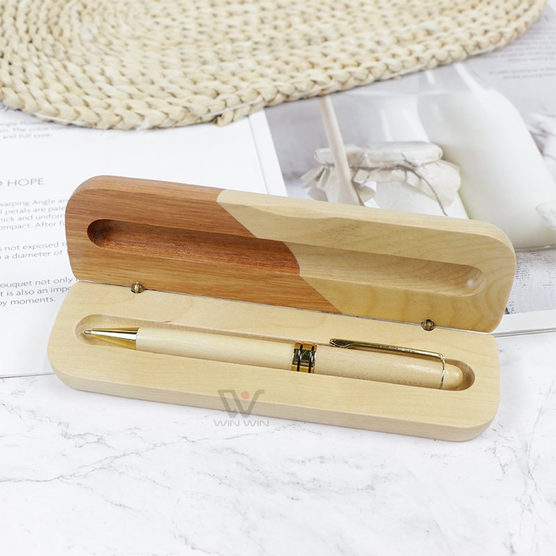 Bamboo Retro High End Gift Signing Pen Set With Pen Box with Logo Ballpoint Touch Screen Pen