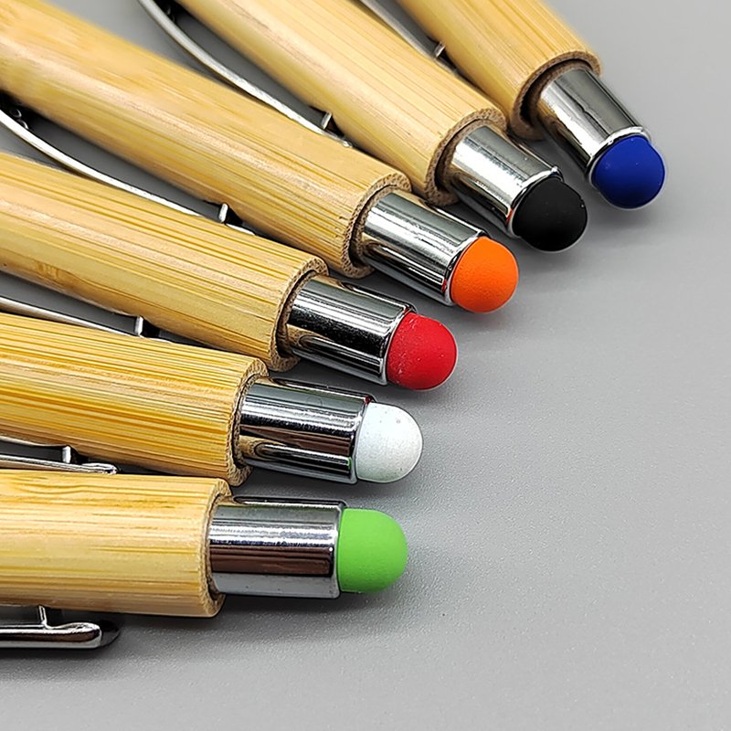 Eco Sustainable Colorful Tip Press Business Office Bamboo Pen with Logo Ballpoint Pen