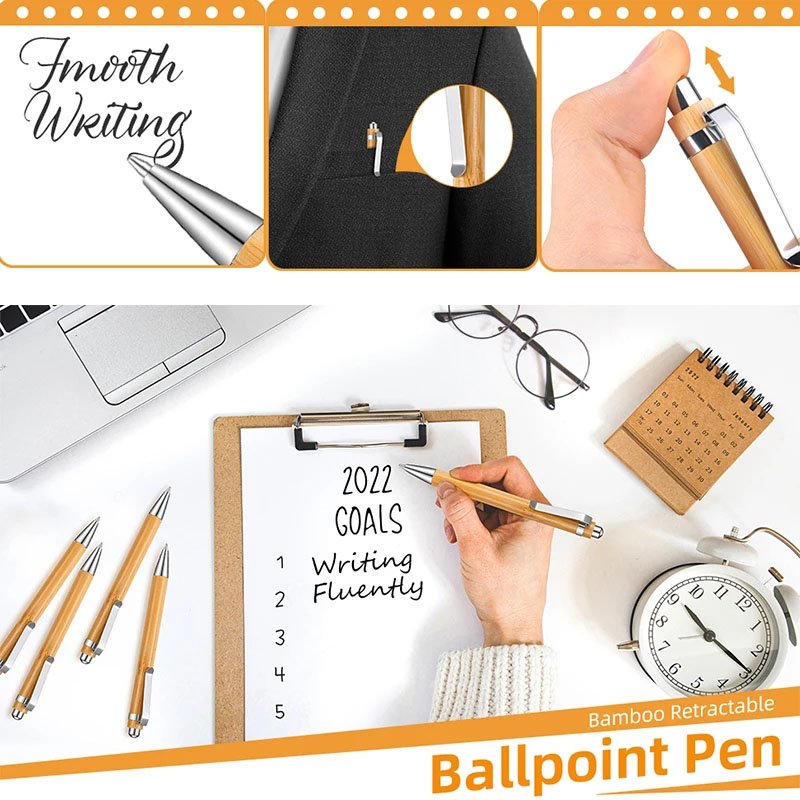Personalized Bamboo Pens with Logos Eco Friendly Bamboo Ballpoint Pen Bamboo Stylus Ball Pen for Promotion Gift