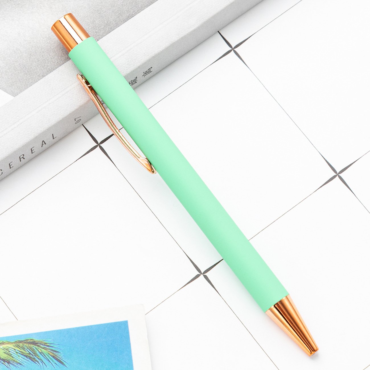 Retractable 1.0mm Black Ink Metal Ballpoint Pens Custom Logo Promotional Pen for Home School Work Office Supplies