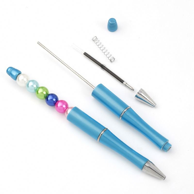 Colored Pearl pen Hot Sale Add a Bead Jewelry Decorative Beaded Escola school Gift Pen Plastic Ballpoint DIY beads for pens