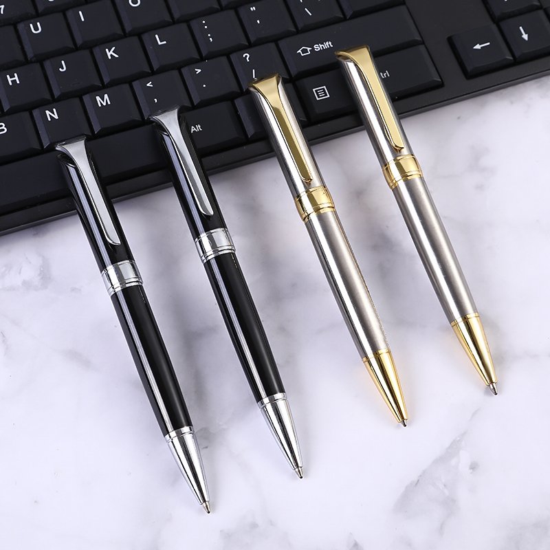 Factory Direct Business Economical black Gift Metal Brass Twist Ballpoint Pens With print Logo