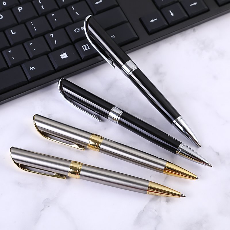 Factory Direct Business Economical black Gift Metal Brass Twist Ballpoint Pens With print Logo