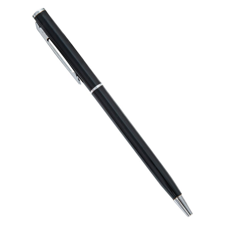 2024 Promotional Black Thin Metal Body Twist Open Ballpoint Pen for Automotive Insurance Agriculture Welcome Gifts