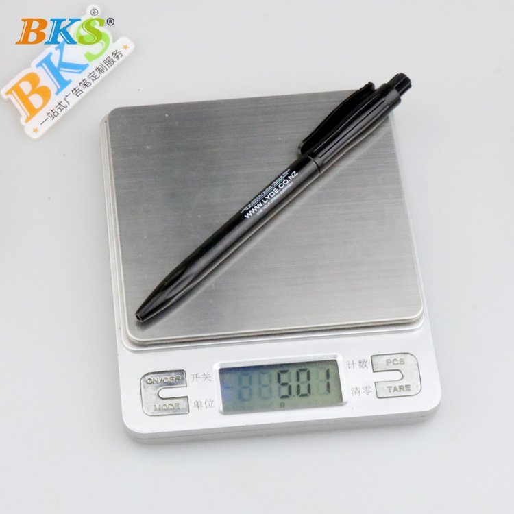 Custom Logo 1.0mm Black Refill Advertising Ballpoint Pen Plastic Pen with Feather for Office & School Promotions
