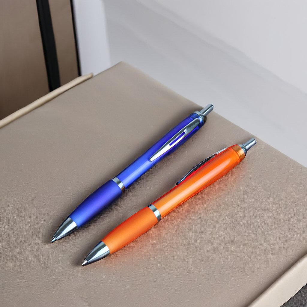 Orange Custom Personalised Ballpoint Pens Popular Promotional Business Pens with Company Logo Printed Cheap Plastic Pen Body