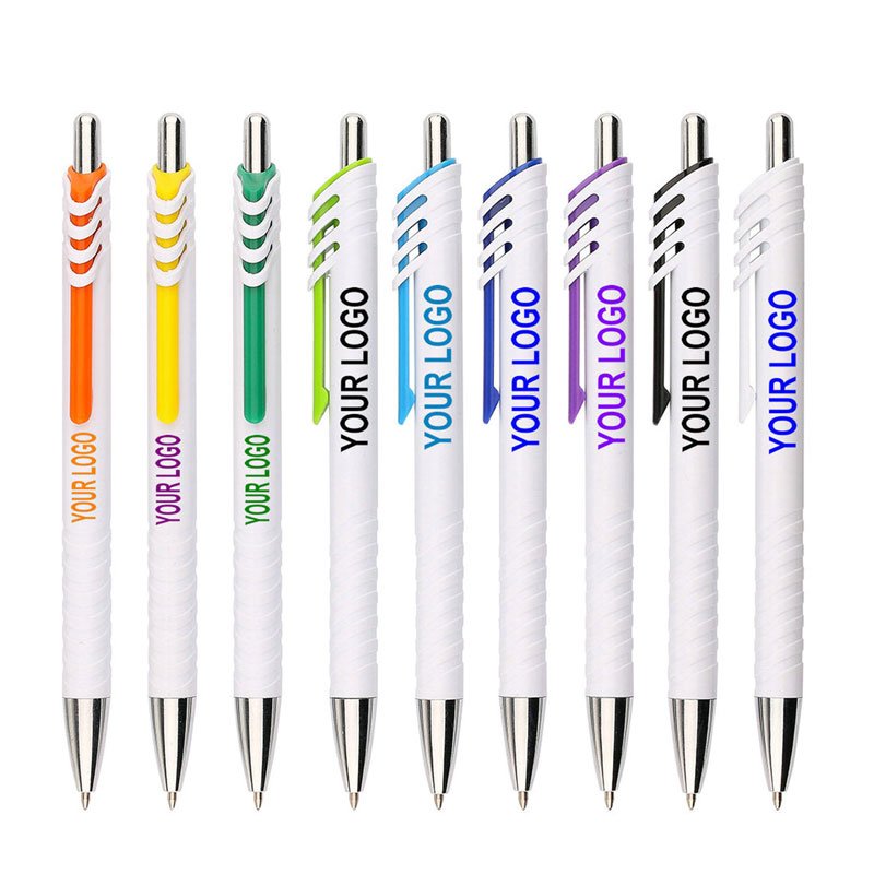 BECOL Promotional Creative Click Advertising Ballpoint Pen Multi Color Plastic Ball Pen with Logo Printed for Business