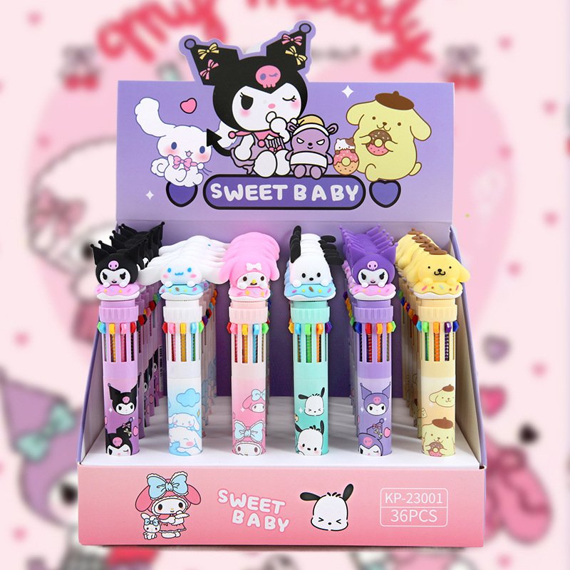 Cartoon Cute Multi Color Pen Cute Kuromi Ballpoint Pen Student Handheld Account Pen