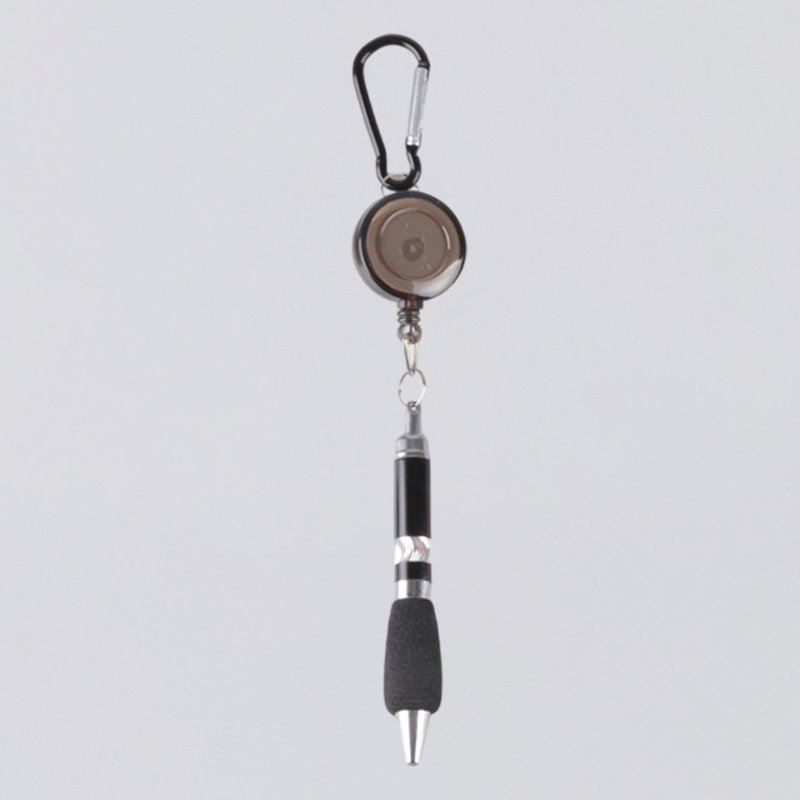Promotion Travel Retractable Ballpoint Pen Carabiner Multifunctional Clip On Briefcase Keychain