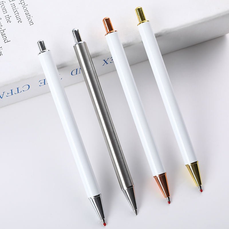 Custom Logo 1.0mm Width Retractable Novelty Metal Ballpoint Pen for Business Gifts and Advertising Promotional Office Supplies
