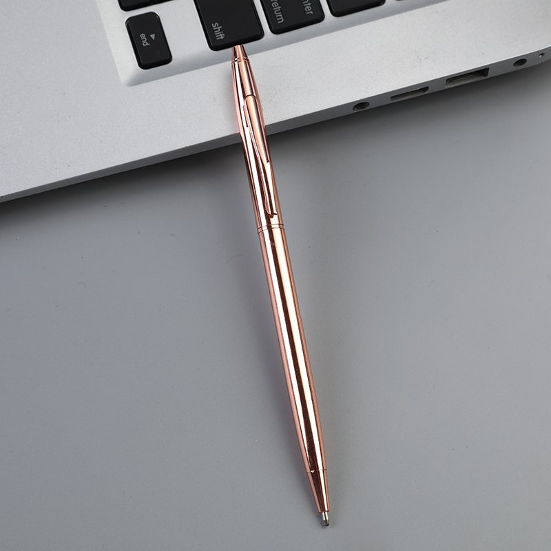 2024 New Business Metal Ballpoint Pen Slim Electroplating Sliver Rose Gold Matte Black Cross Ballpoint Pen With Custom Logo
