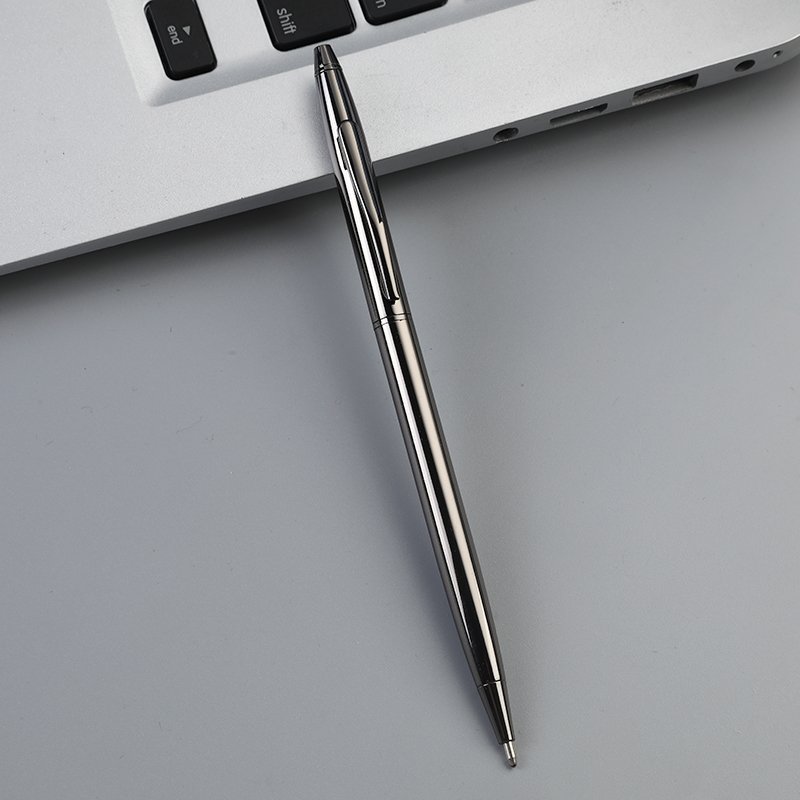 2024 New Business Metal Ballpoint Pen Slim Electroplating Sliver Rose Gold Matte Black Cross Ballpoint Pen With Custom Logo