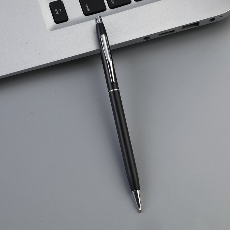 2024 New Business Metal Ballpoint Pen Slim Electroplating Sliver Rose Gold Matte Black Cross Ballpoint Pen With Custom Logo