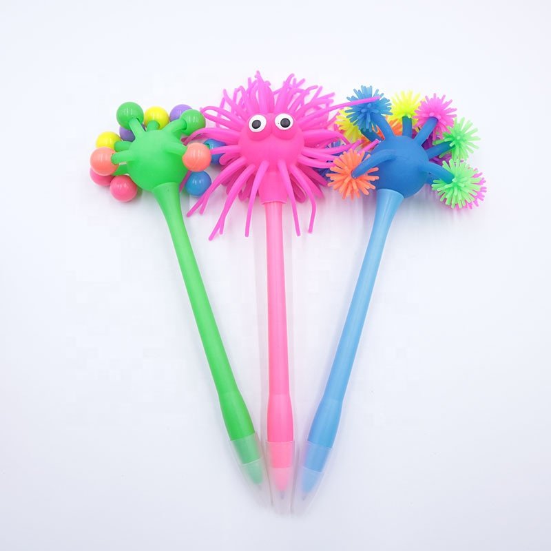 Creative stationery stress-reducing material gifts pens plastic cartoon ballpoint pens