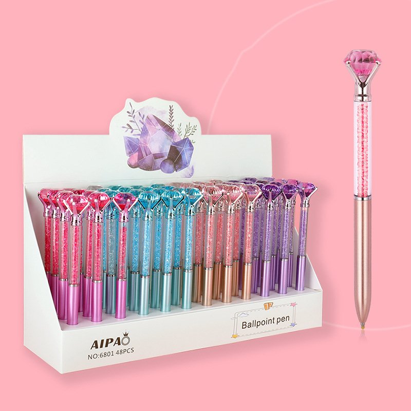 crystal colorful ballpen ballpoint pen plastic blue black ballpoint pen Signature pen