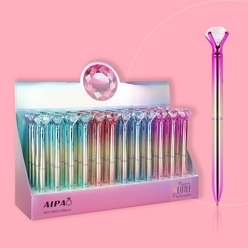 crystal colorful ballpen ballpoint pen plastic blue black ballpoint pen Signature pen