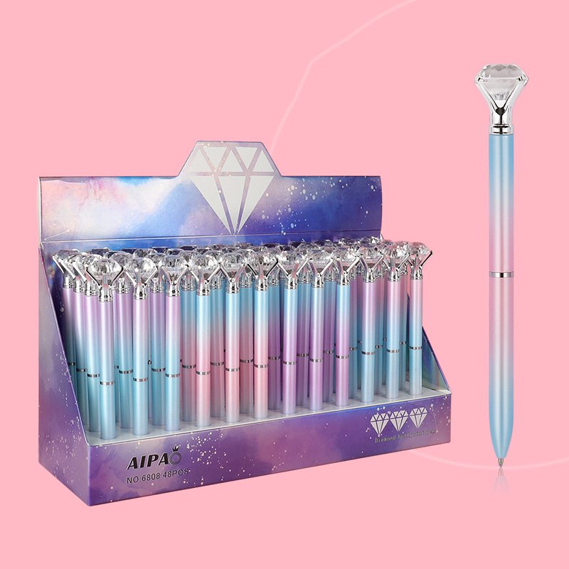 crystal colorful ballpen ballpoint pen plastic blue black ballpoint pen Signature pen