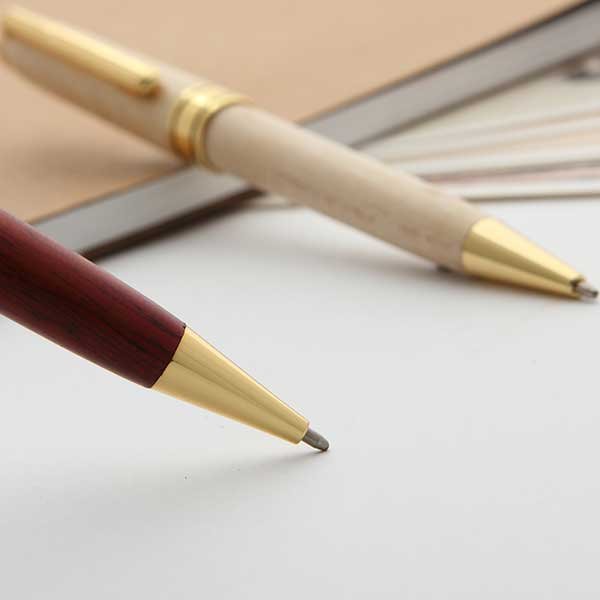High Quality Eco-Friendly Factory Customized Wood Ballpoint Pen Recycled Wood Gold Parts 1.0mm Width Novelty Logo Pen Promotions