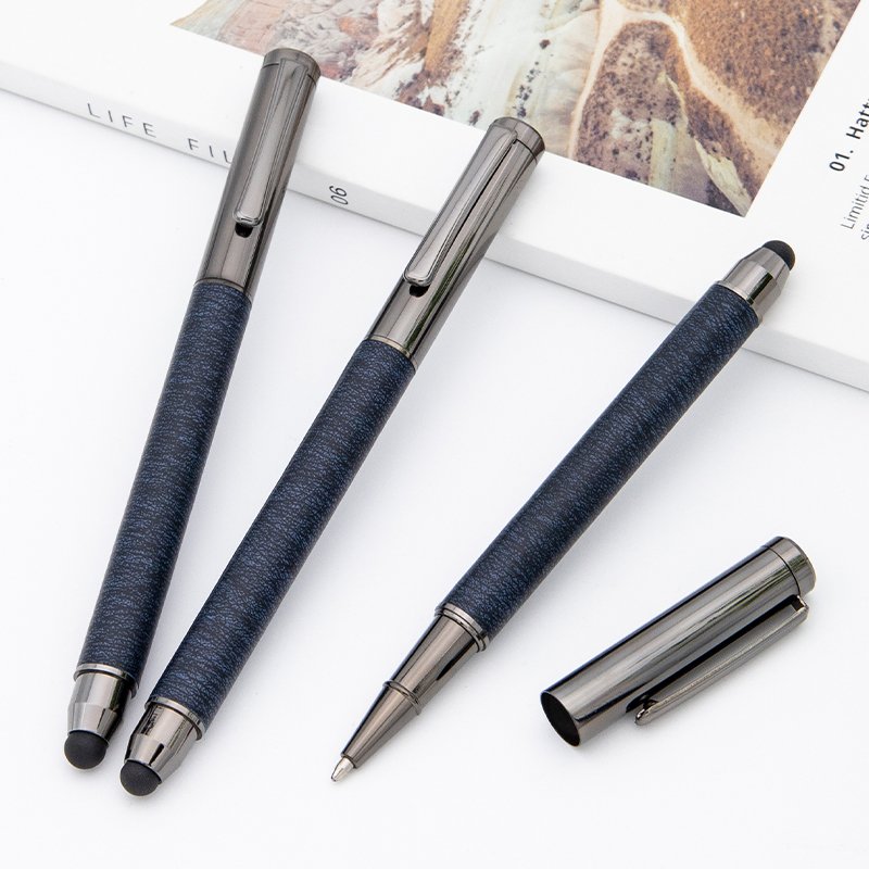 2024 New design steel material metal ball pen for promotion metal twist ball pen with stylus